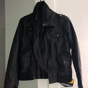 Black. Leather jacket